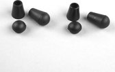 10 koordeindjes - koordstoppers zwart  - zwarte koordeinden met afdekkapje - eindkapje koord in capuchon, broek, trui, jas - 12 x 19 mm