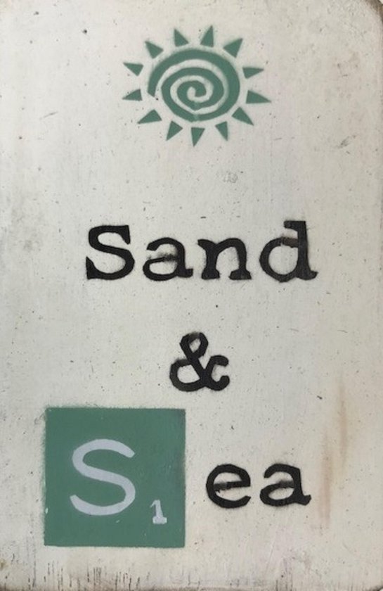 Tekstblok 10x15 2 cm dik Sand & Sea blue