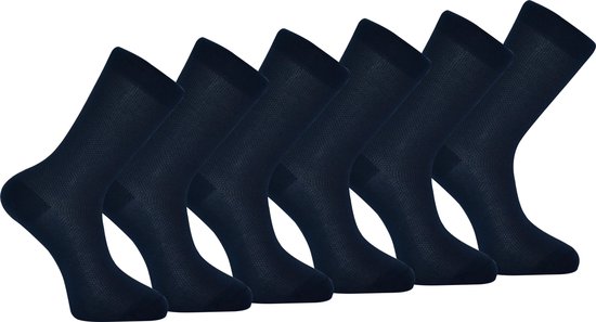 Bamboe Sokken Heren Naadloos - Natuurlijk Comfortabel Zacht Stijlvol 40-44 - 6 Paar - Navy
