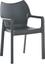 Chaise de jardin - Plastique - Confortable - Gris foncé