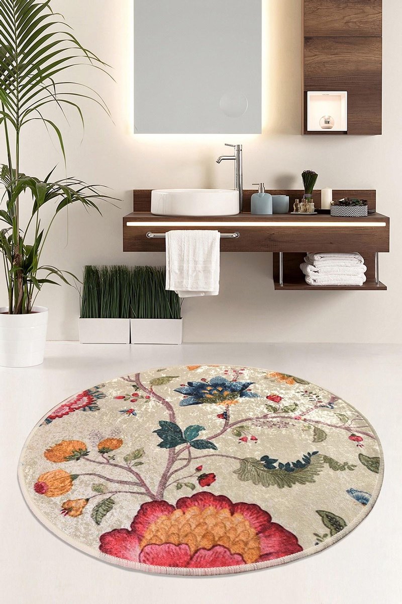 Asir Badmat - Multicolor - Diameter 100 cm
