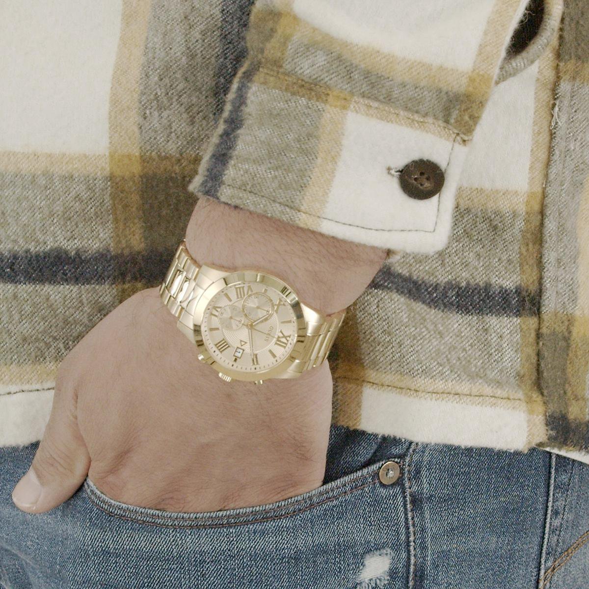Guess Mens Chronograph Watch Atlas W0668G4 Gold bol