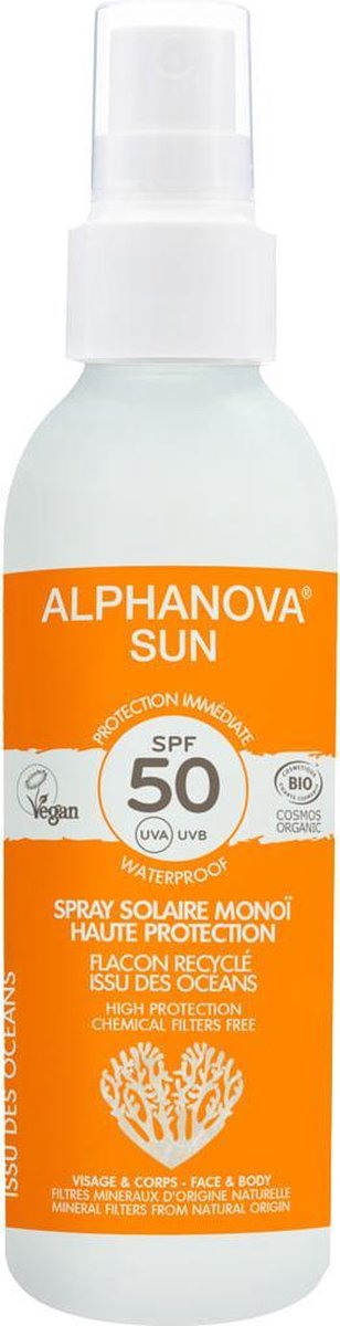 ALPHANOVA SUN BIO Zonnebrandspray – SPF 50 ADULTS (125 gram)
