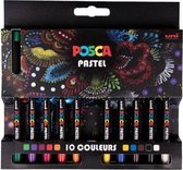 Posca Pastel - Potlodenset - 10 kleuren - meerdere ondergronden