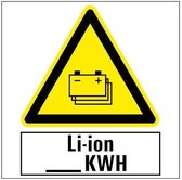 Pas op voor gestapelde li-ion batterijen sticker 400 x 400 mm