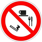 Verboden roken, eten en drinken bord - kunststof 150 mm