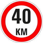 Maximaal 40 km sticker, A1 50 mm - 10 stuks per kaart