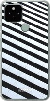 6F hoesje - geschikt voor Google Pixel 5 -  Transparant TPU Case - Mono Tiles #ffffff