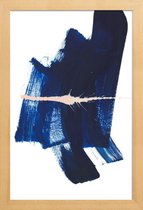 JUNIQE - Poster in houten lijst Donkerblauw - abstract -60x90 /Blauw &