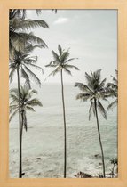 JUNIQE - Poster in houten lijst Tropical Dreams -20x30 /Blauw & Grijs