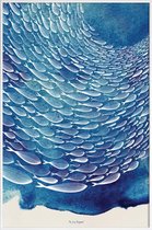 JUNIQE - Poster in kunststof lijst Fish Shoal -60x90 /Blauw & Wit