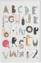 JUNIQE - Poster in kunststof lijst ABC Kids -60x90 /Kleurrijk