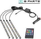 BParts - Auto RGB Led Strip - Car RGB Led Strip - Auto sfeer verlichting - Remote -  Afstandsbediening - Interieur Verlichting