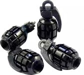 TT-product ventieldoppen Black Grenades handgranaat 4 stuks zwart