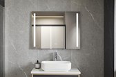 Badkamerspiegel 60 x 100 cm frameloos, inbouw led verlichting kleur instelbaar - dimbaar - en anti condens - Bella Mirror