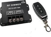 LED dimmer | DC 12V / 24V 30A |Afstandsbediening  | opbouw | Zwart | Metalen behuizing | RF