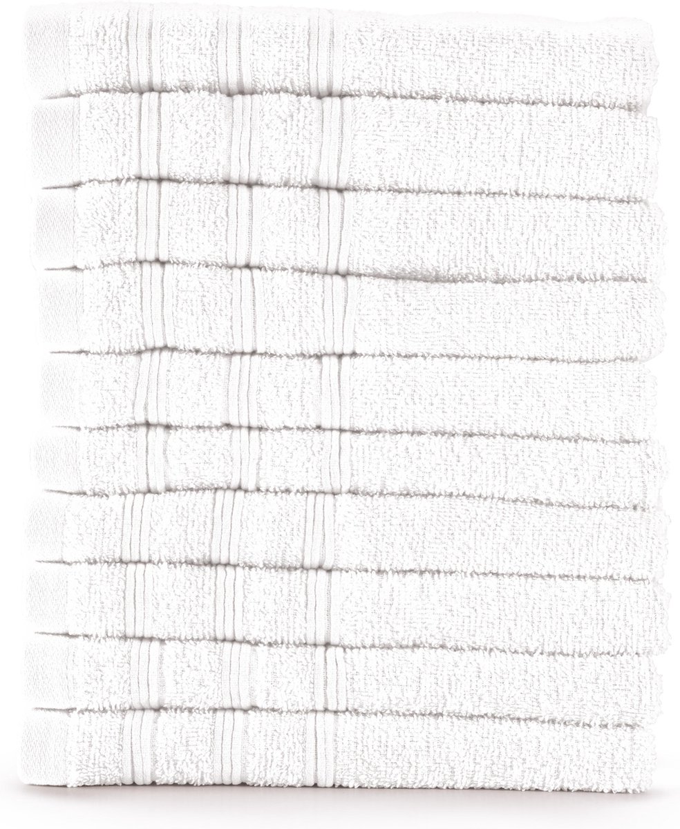 Bamatex Home Textiles Collectie MANCHESTER - Handdoek - 50*90 cm - WIT - set van 10 stuks