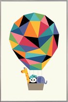 JUNIQE - Poster met kunststof lijst Fly High Together -13x18