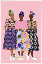 JUNIQE - Poster met kunststof lijst Grlz Band -30x45 /Kleurrijk