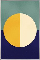 JUNIQE - Poster met kunststof lijst Light and Dark -20x30 /Blauw &