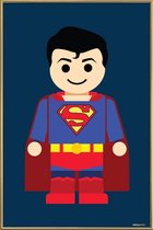 JUNIQE - Poster met kunststof lijst Superman Toy -13x18 /Blauw & Rood