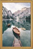 JUNIQE - Poster met houten lijst Dolomites -13x18 /Blauw & Groen