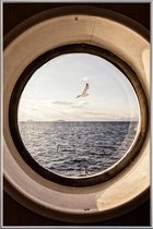 JUNIQE - Poster met kunststof lijst Ocean View -20x30 /Bruin & Ivoor