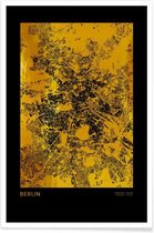 JUNIQE - Poster Berlin kaart gouden -20x30 /Goud & Zwart