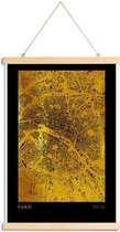 JUNIQE - Posterhanger Paris kaart gouden -40x60 /Goud & Zwart