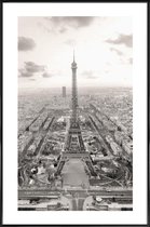 JUNIQE - Poster in kunststof lijst Tour Eiffel -30x45 /Grijs & Ivoor
