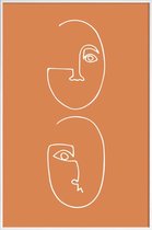 JUNIQE - Poster in kunststof lijst Coupling -40x60 /Bruin & Oranje