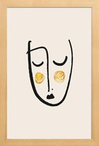 JUNIQE - Poster in houten lijst Blush gouden -20x30 /Goud & Ivoor
