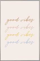 JUNIQE - Poster met kunststof lijst Good Vibes -20x30 /Kleurrijk