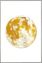 JUNIQE - Poster met kunststof lijst Lunar gouden -13x18 /Goud & Wit
