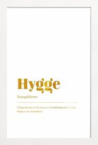 JUNIQE - Poster met houten lijst Hygge gouden -40x60 /Goud & Wit