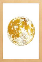 JUNIQE - Poster in houten lijst Lunar gouden -40x60 /Goud & Wit