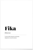 JUNIQE - Poster Fika -13x18 /Wit & Zwart