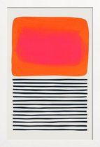 JUNIQE - Poster in houten lijst Sunset Ripples -60x90 /Oranje & Roze