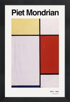 JUNIQE - Poster in houten lijst Mondrian - Composition -60x90 /Geel &