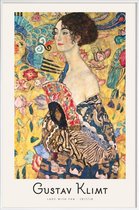 JUNIQE - Poster in kunststof lijst Klimt - Lady with Fan -30x45