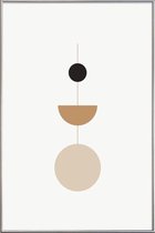 JUNIQE - Poster met kunststof lijst Pendulum -60x90 /Bruin & Ivoor