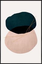 JUNIQE - Poster met kunststof lijst Crossed -13x18 /Blauw & Groen