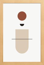 JUNIQE - Poster in houten lijst Horizon -60x90 /Bruin & Grijs