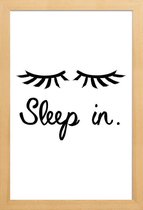 JUNIQE - Poster in houten lijst Sleep In -20x30 /Wit & Zwart