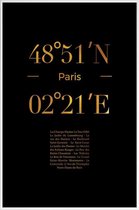 JUNIQE - Poster met kunststof lijst Paris gouden -30x45 /Goud & Zwart