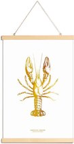 JUNIQE - Posterhanger American Lobster gouden -40x60 /Goud & Wit