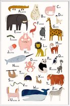 JUNIQE - Poster met kunststof lijst Animal Friends -13x18 /Kleurrijk