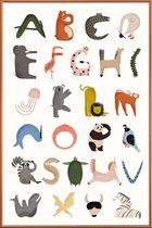 JUNIQE - Poster met kunststof lijst Animal Alphabet -20x30 /Kleurrijk