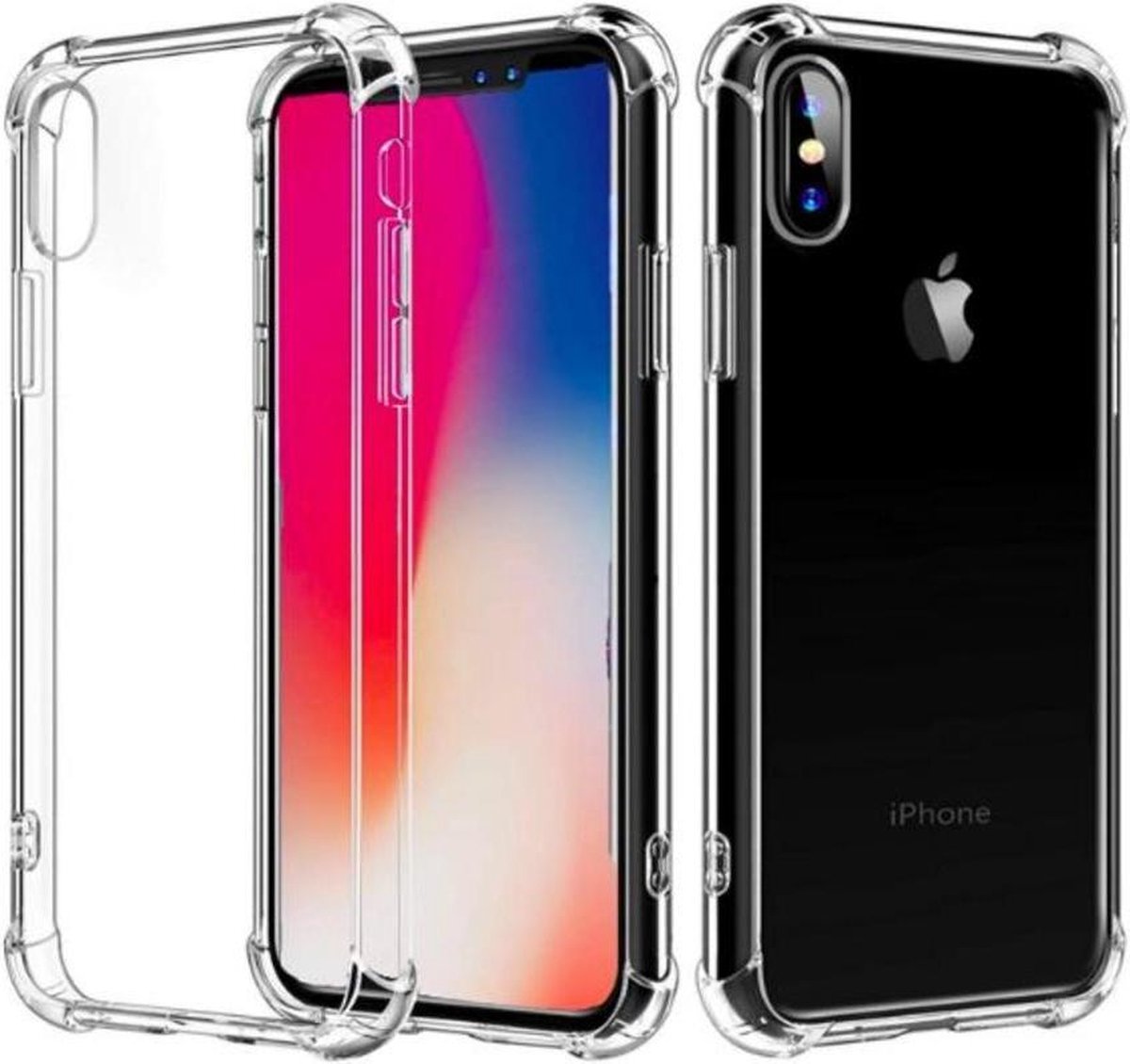 Anti shock stoot rubber siliconen - Geschikt voor iPhone X/10 iPhone XS - Extra sterke hoeken back cover - Transparant