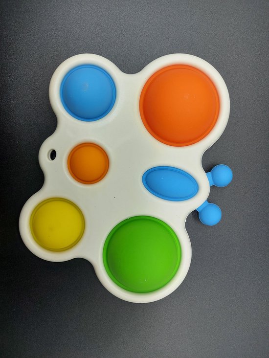 Fidget toy "Pop it" sleutelhanger groot vlinder bol